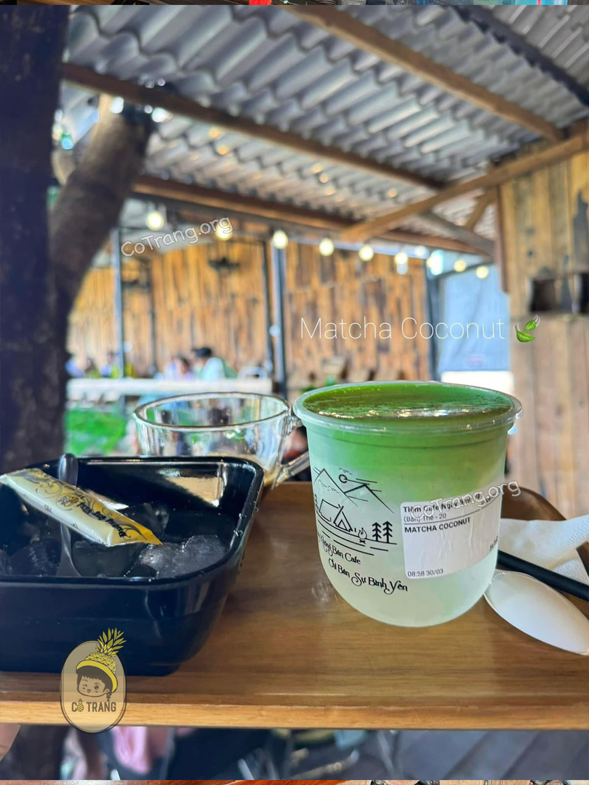 [REF] Matcha Coconut + mái ngói wave + bàn gỗ — Tiệm Ngày Bình Yên Pleiku